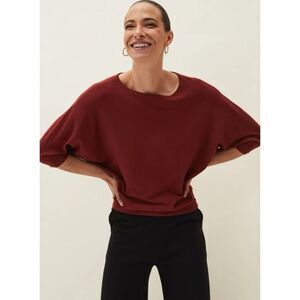 The Reset R Label Wool Dolman Sleeve Crew Neck Pullover Sweater Burgundy Size L